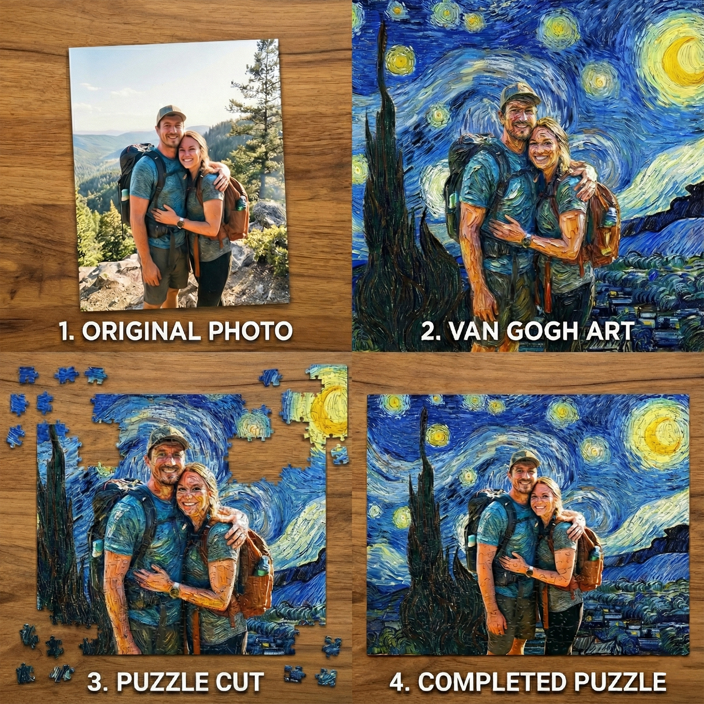 Custom Van Gogh Style Art Puzzle from Personalized Photo